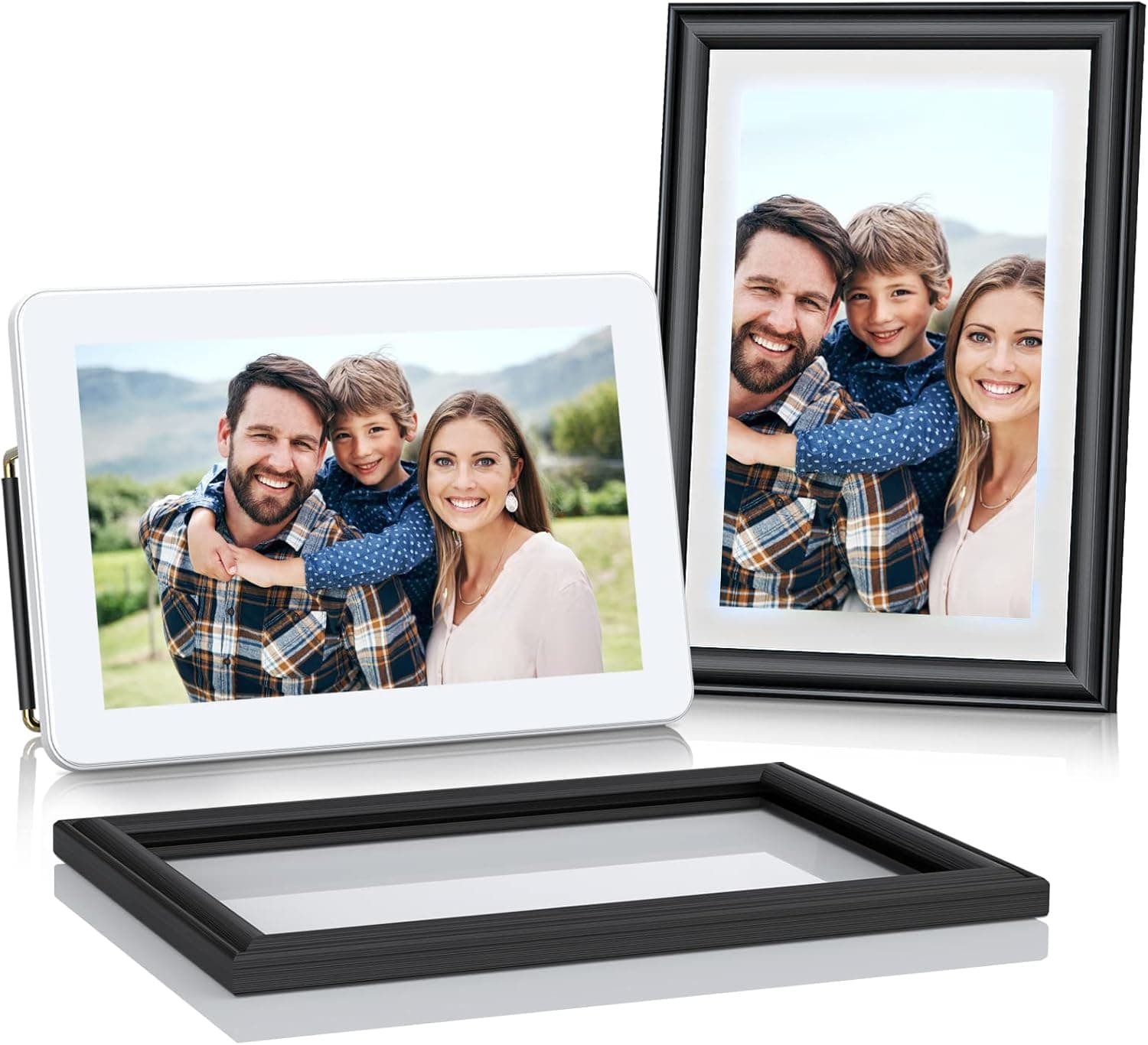 FRAMEO Digital Photo Frame WiFi 10.1 inch HD IPS Touch Screen, Wall Mountable, Smart Picture Frame with 16GB Storage, Auto-Rotate, Share Photos/Videos from Anywhere, Gift Choice for Mother’s Day