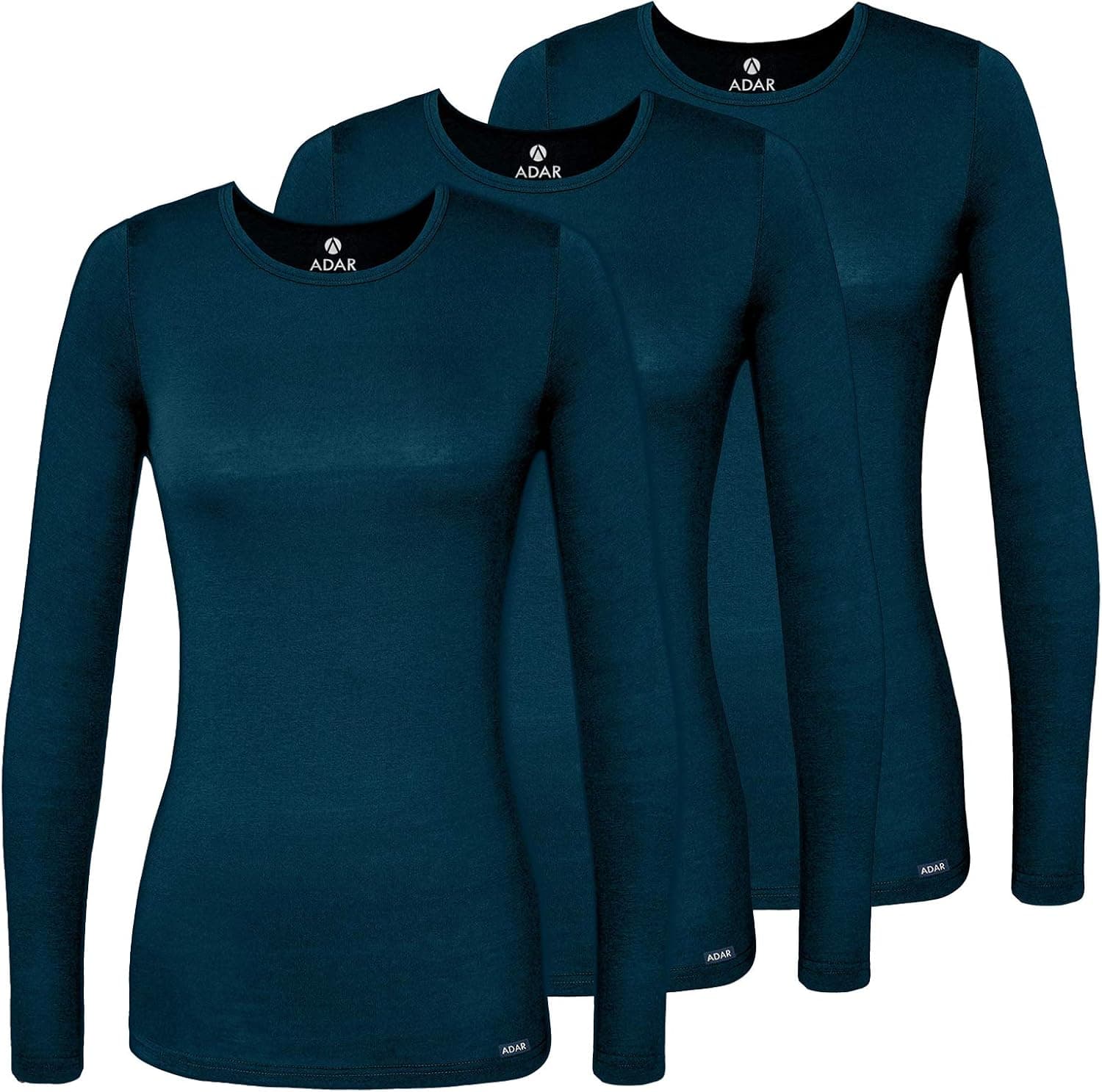 Adar Underscrubs for Women 3 Pack - Long Sleeve Underscrub Comfort Tee
