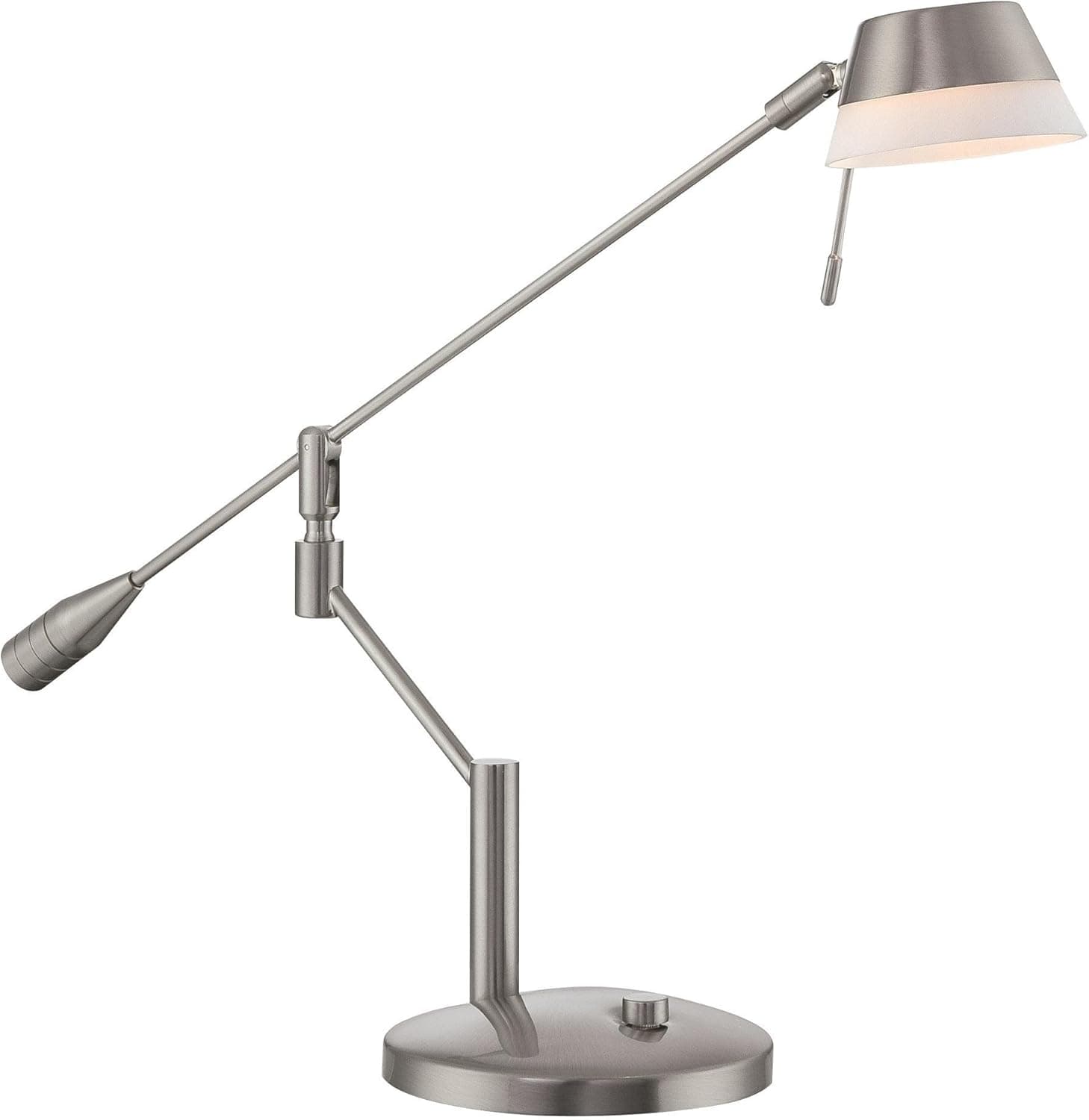 Lite Source LS-21964PS/FRO Desk Lamp with Frosted Glass Shades, Steel Finish