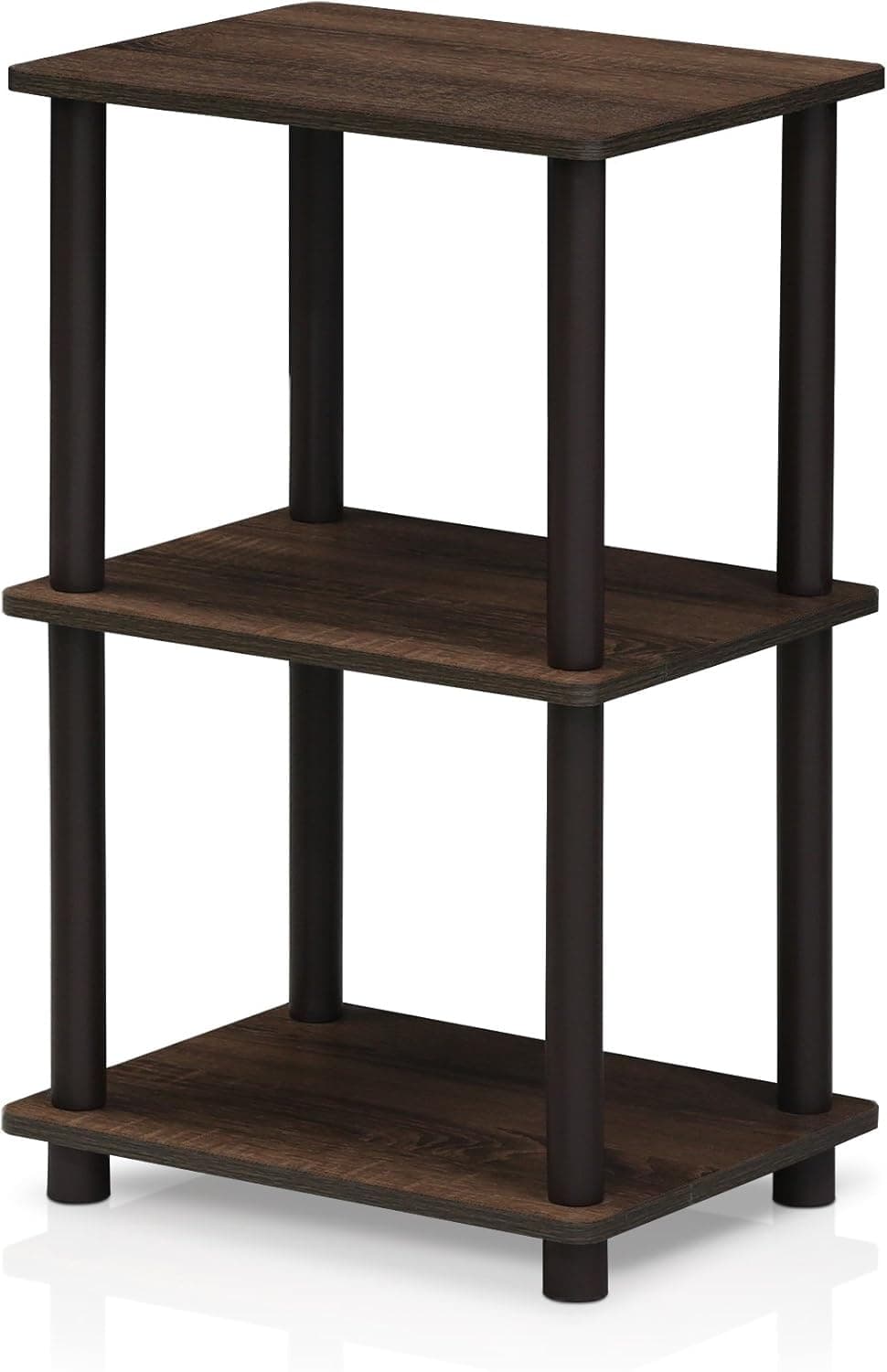 FURINNO Turn-N-Tube 2 Space Shelf, Walnut/Brown