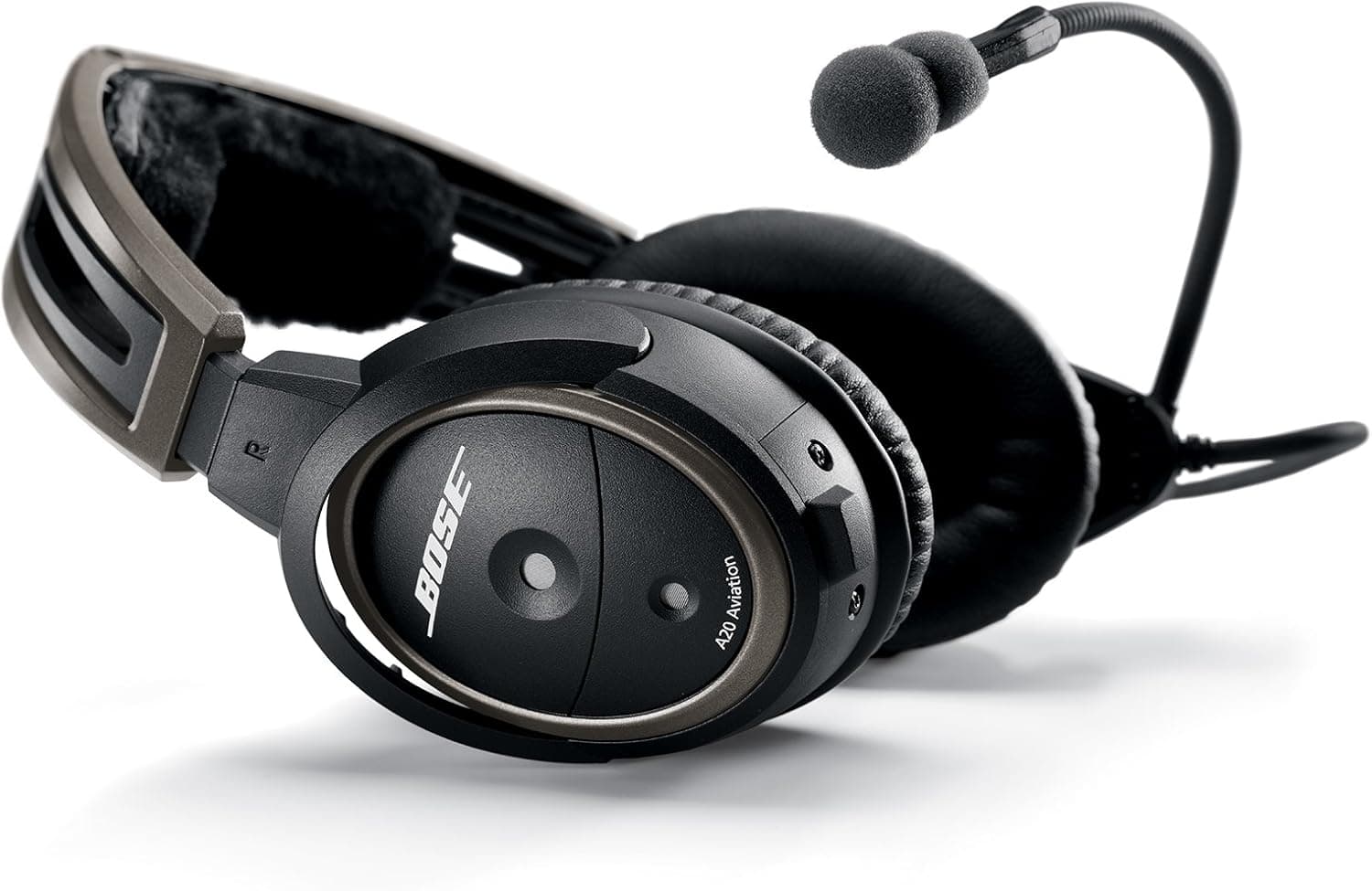 Bose A20 Aviation Headset with Bluetooth 5-Pin XLR Plug Cable, Black