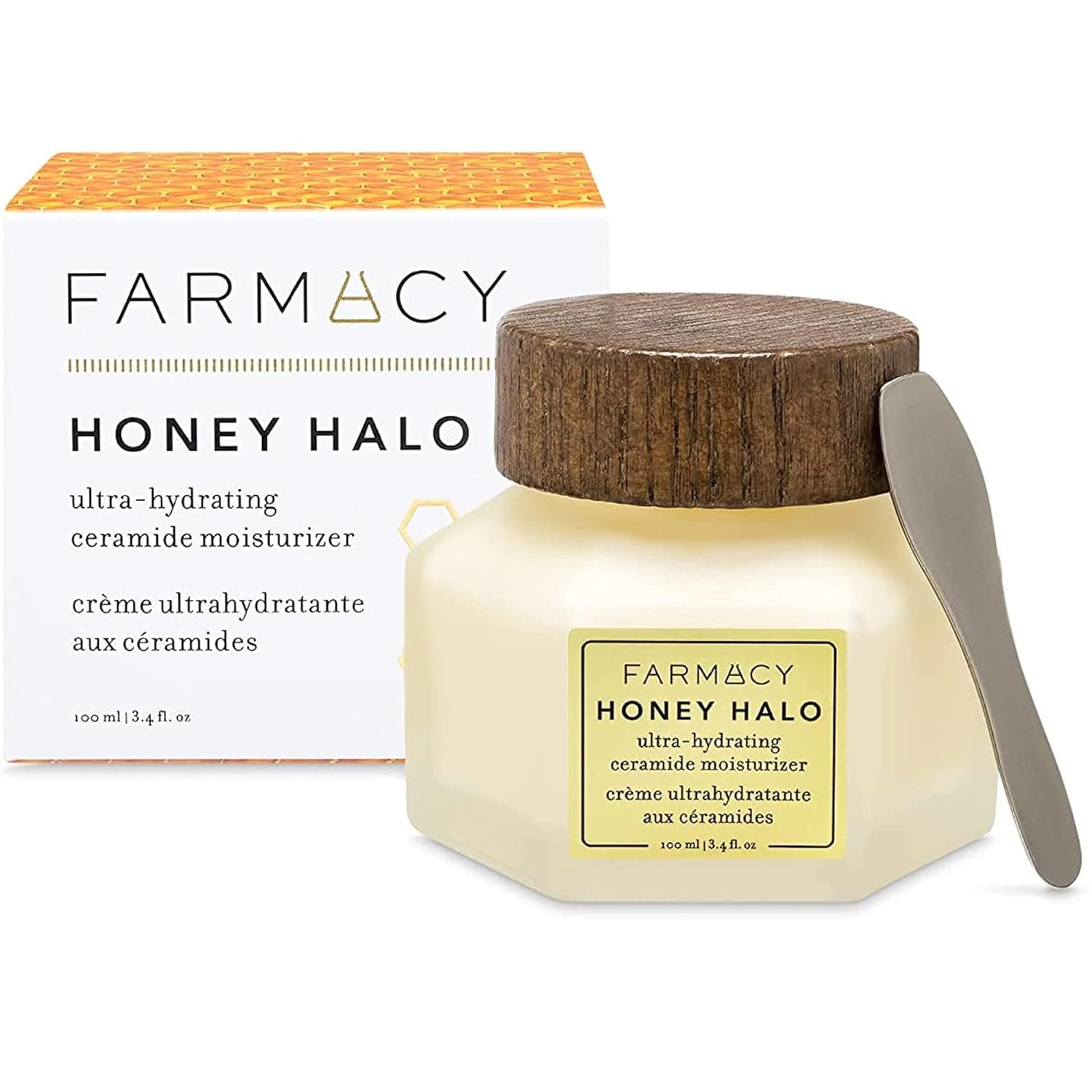 Farmacy Honey Halo Ceramide Face Moisturizer Cream - Hydrating Facial Lotion for Dry Skin (3.4 Ounce)