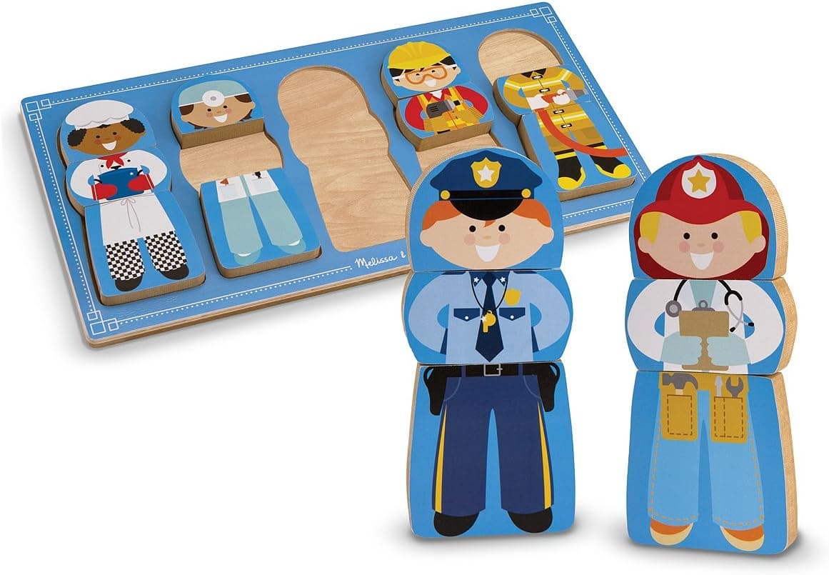 Melissa & Doug Mix-Match-Stack Chunky Puzzle-Occupations