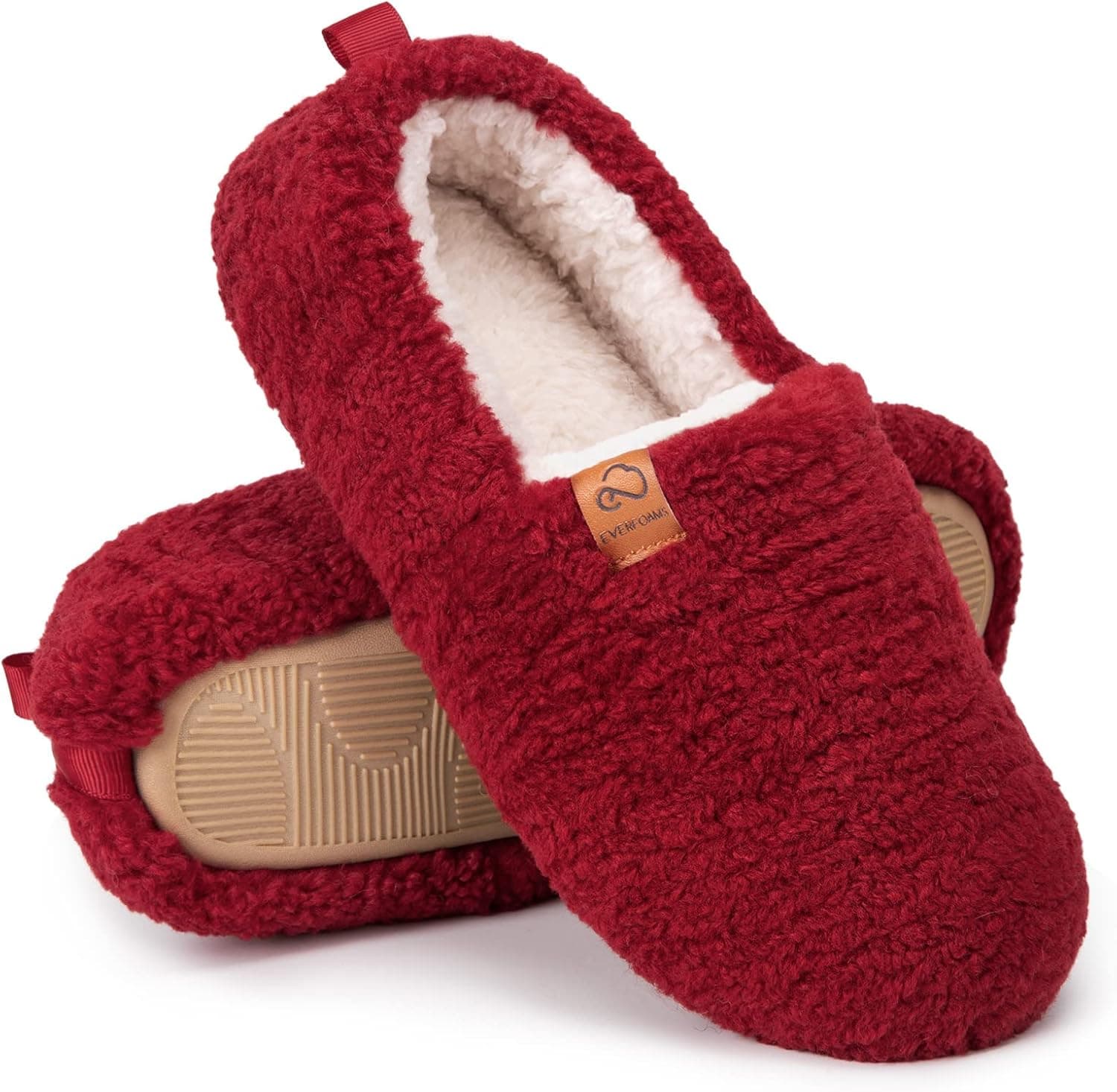 EverFoams Women's Shearling Memory Foam Full Slippers