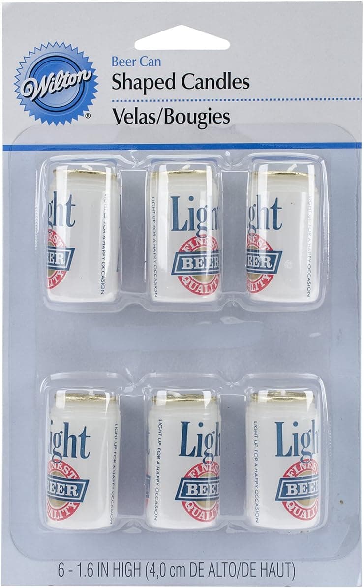 Wilton W9326 Candles and Cake Decorations, 1.6-Inch, Light Beer, 6/Pack