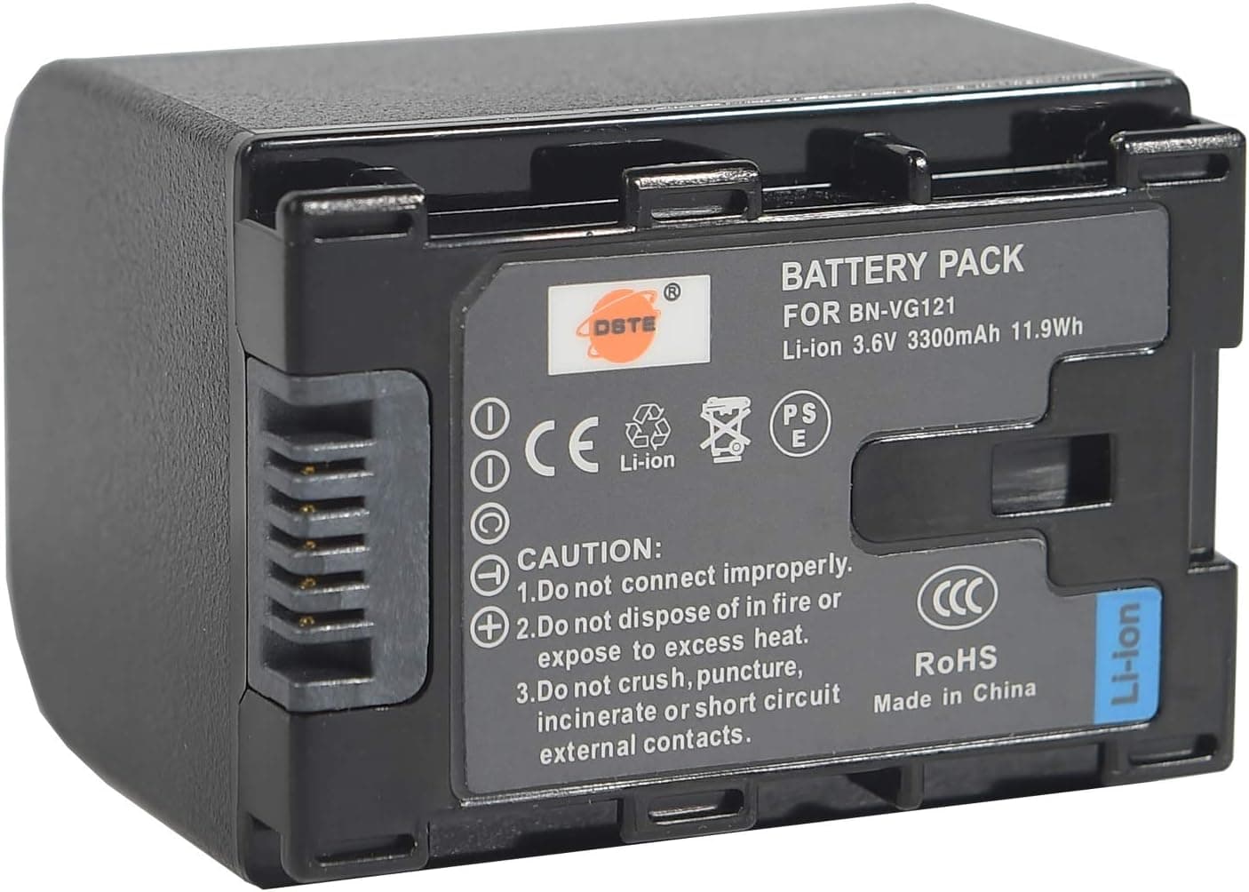 DSTE Replacement for BN-VG121 Li-ion Battery Compatible Jvc GZ-E10 GZ-E100 GZ-E15 GZ-E200 GZ-E205 GZ-E208 GZ-E220 GZ-E225 as BN-VG107 BN-VG109 BN-VG114 BN-VG138