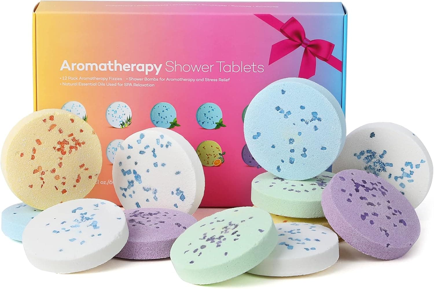 Shower Steamers Aromatherapy, 12Pcs Mother's Day Gifts for Mom, Shower Bombs with Natural Essential Oils, Self Care & Relaxation, Birthday Gift for Women and Men Who Has Everything