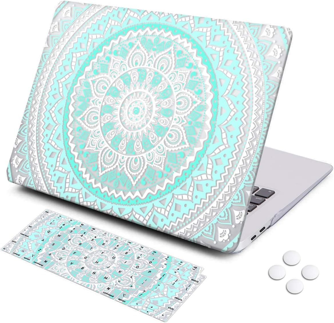 MacBook Air 13 inch case 2018 2019 2020 A2337 M1 A2179 Release Retina Display Touch ID, DQQH Hard case & Keyboard Cover,Only Compatible MacBook Air 13 inch Model A1932 (Blue$White Medallion)