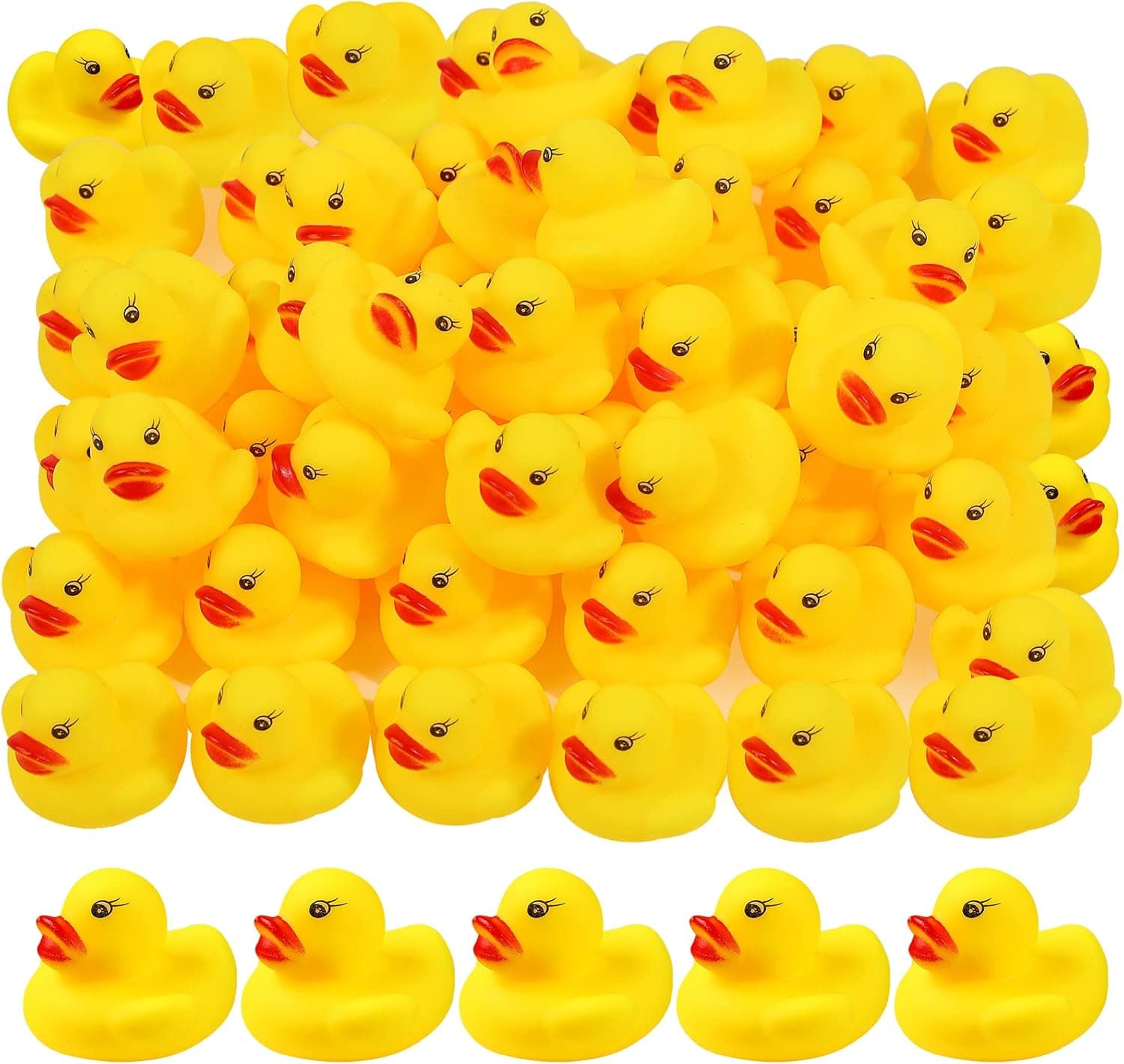 EKisemio Mini Rubber Duck Bath Toys 50 PCS Squeaky Little Rubber Ducky Kids Shower Toys Small Rubber Duck Party Classroom Incentives Summer Beach and Pool Activity
