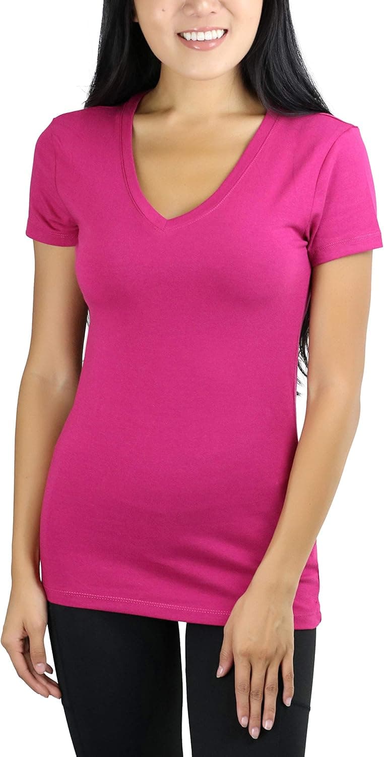 ToBeInStyle Women’s Beautiful Wardrobe Classic Short Sleeve V-Neck T-Shirt