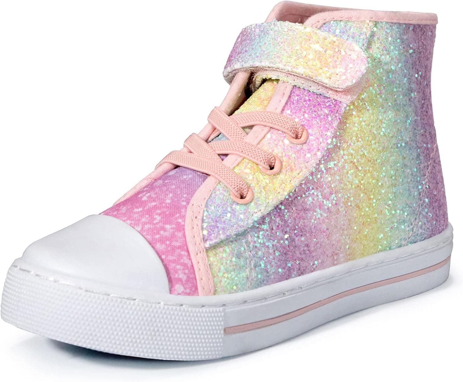 K KomForme Toddler Boys and Girls Sneakers Canvas High Top Sneakers Kids Walking Shoes