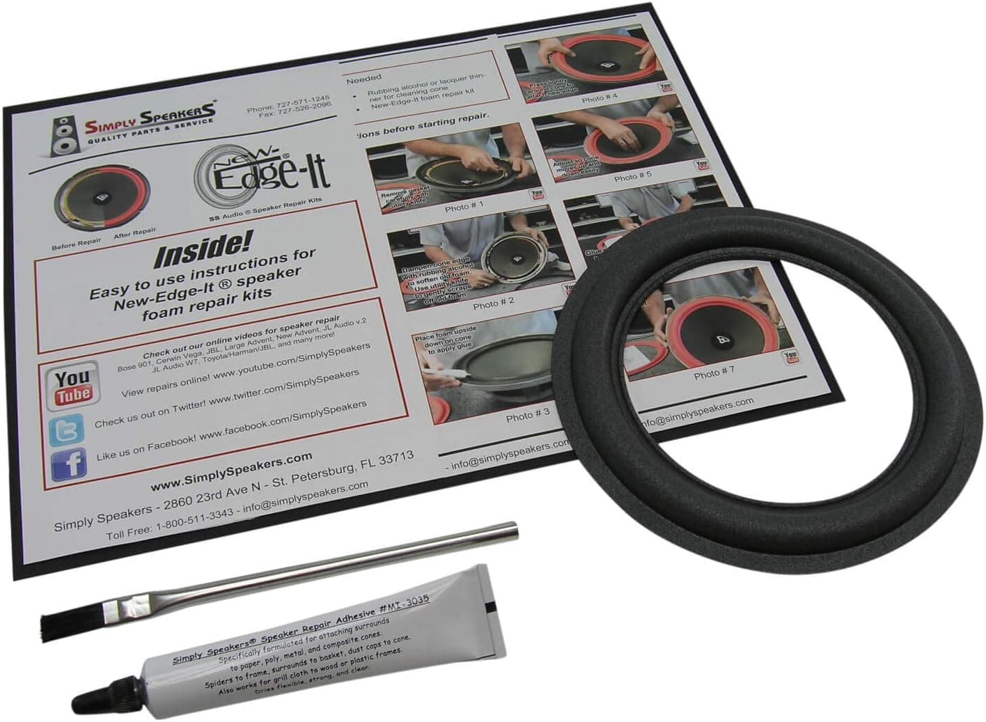 JL Audio 6W0 6 Inch Single Foam Speaker Repair Kit FSK-6bt-1 (Single)