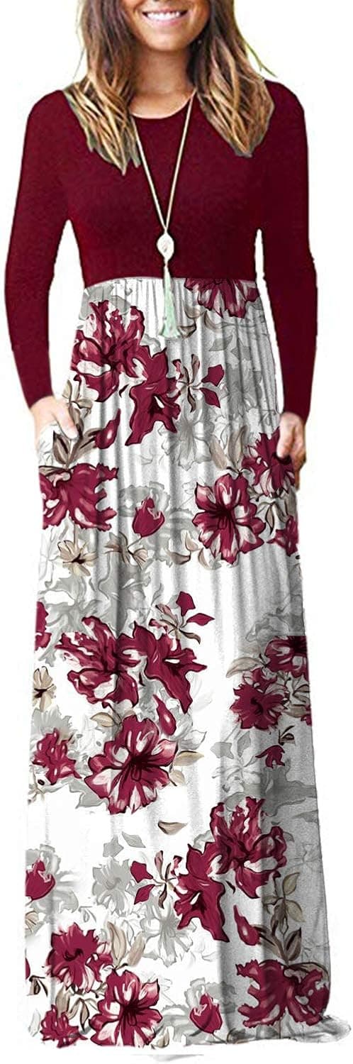 MOLERANI Women's Loose Plain Maxi Dresses Casual Long Dresses with Pockets