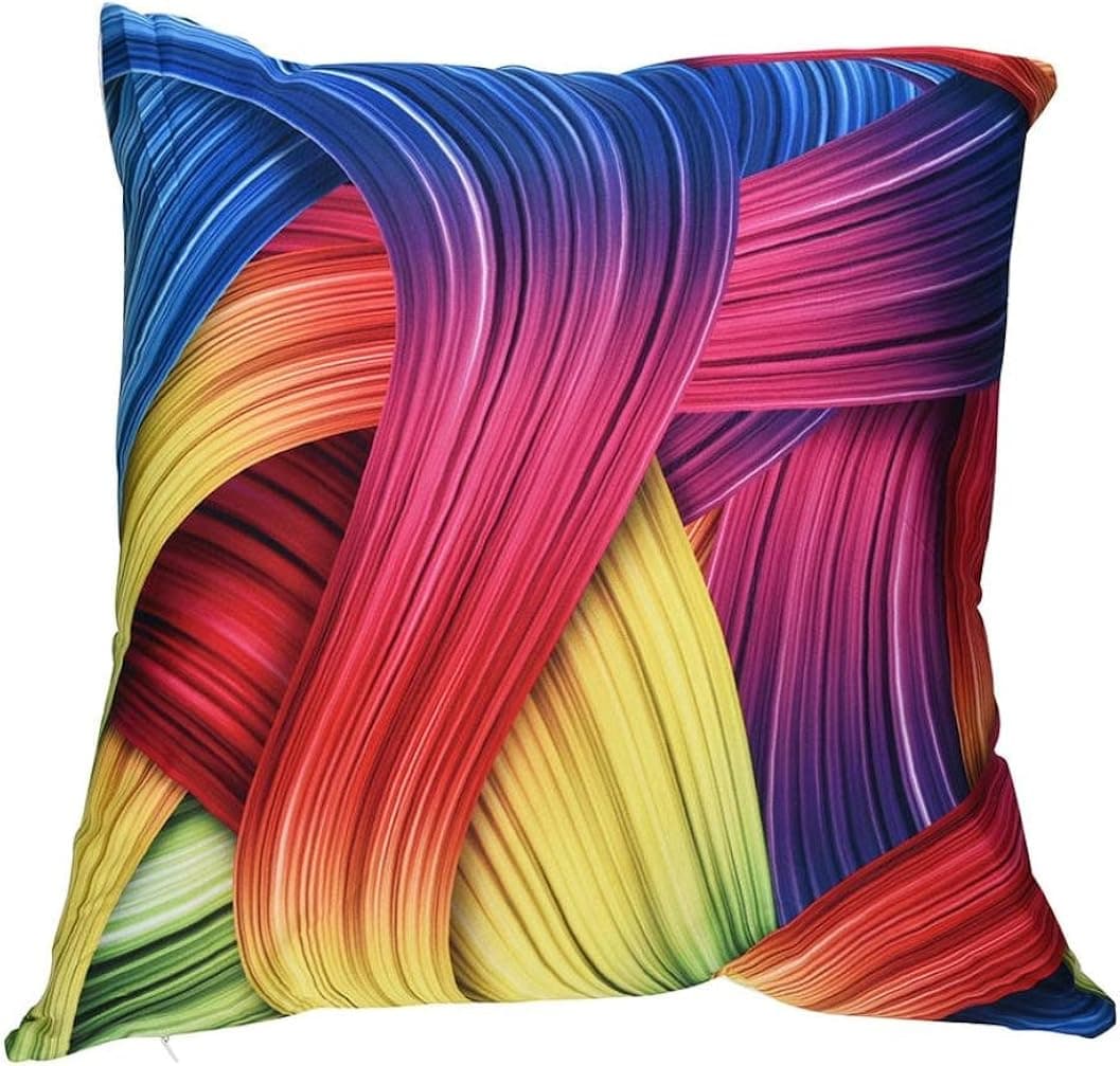 Leyorie Multicolor 3D Print Pillow Cases Polyester Sofa Car Cushion Cover Home Decor
