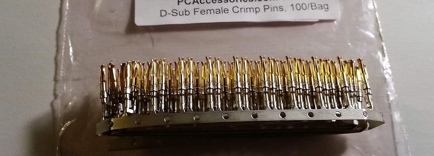 Pc Accessories- Connectors Pro D-Sub Female Crimp Pins, 100/Bag Gold Plated