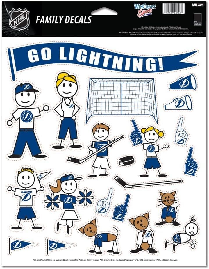 WinCraft NHL Tampa Bay Lightning Spirit Family Decal Sheet, 8.5 x 11-inches , Blue