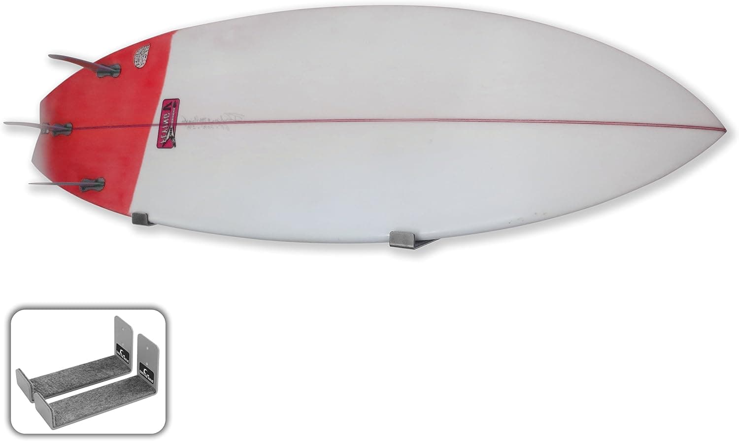OWN THE WAVE Minimalist Surfboard or Longboard Wall Alloy Rack Choose Black or Silver Grey