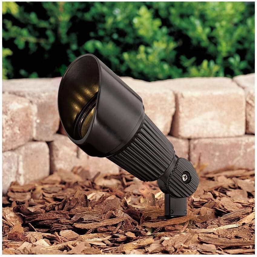 John Timberland Hooded Low Voltage Black 7 1/2" High LED Landscape Spotlight