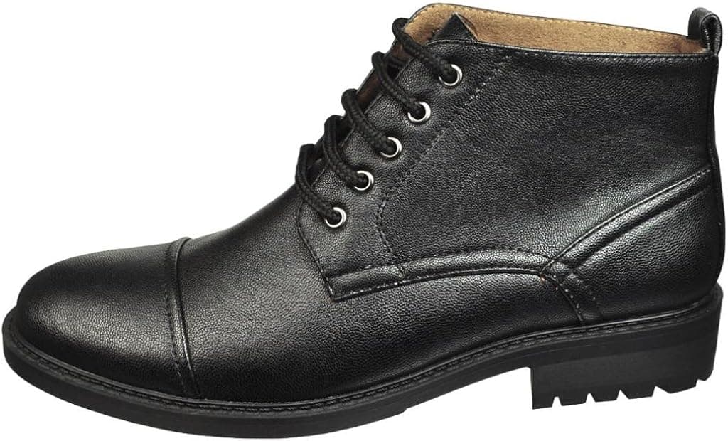 Sedagatti Men's Black Cap Toe Ankle Cut Chukka Fashion Boots
