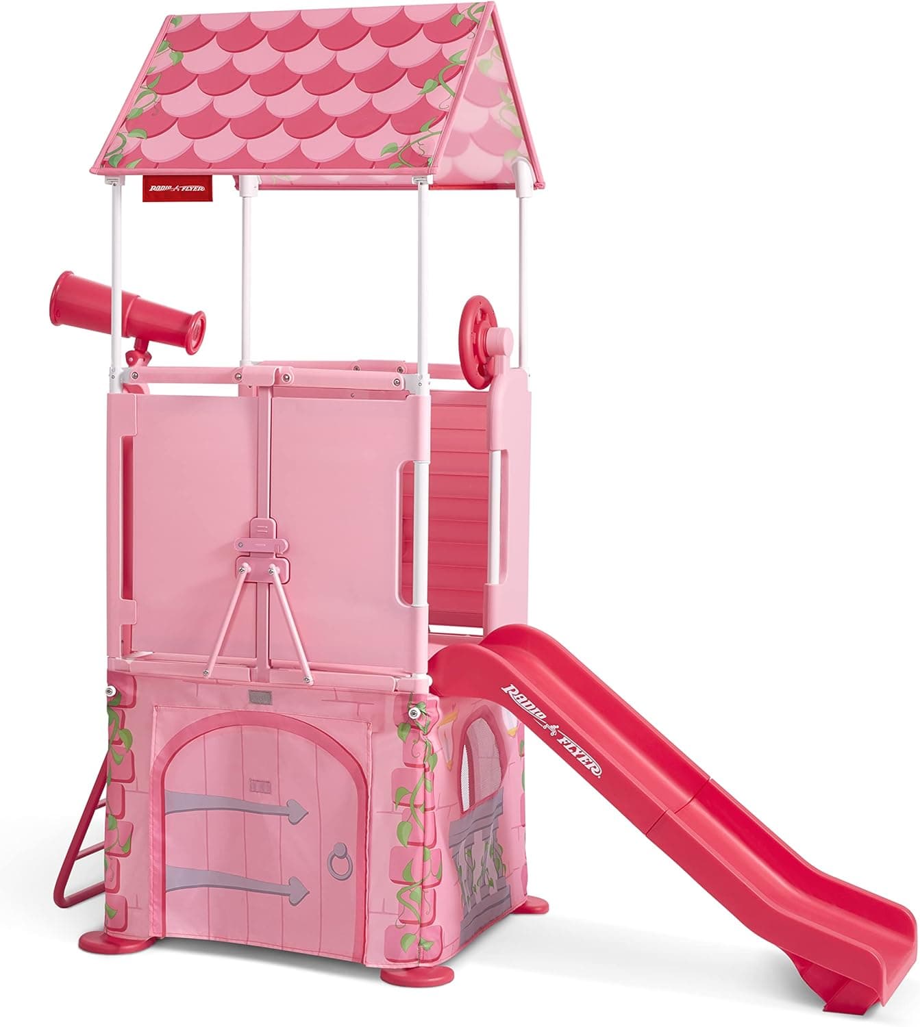 Radio Flyer Play & Fold Away Princess Castle, Toddler Climber, Kids Playhouse for Ages 2-5