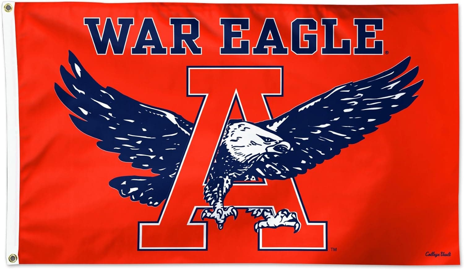WinCraft Auburn University War Eagle Orange NCAA Football 3 x 5 Foot Single Sided Flag
