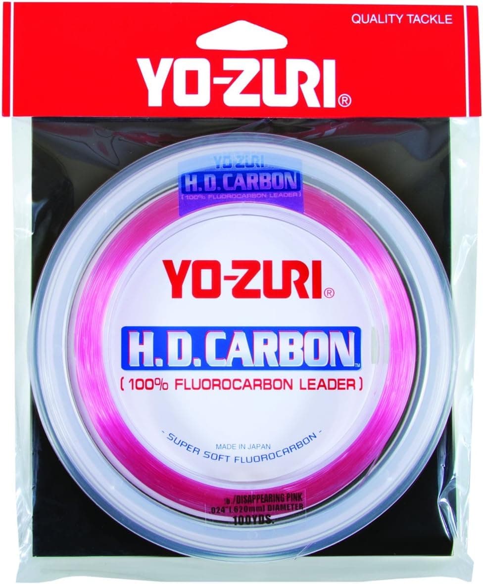 Yo-Zuri H.D. Fluorocarbon Wrist Spool 100-Yard Leader Line, Pink, 40-Pound