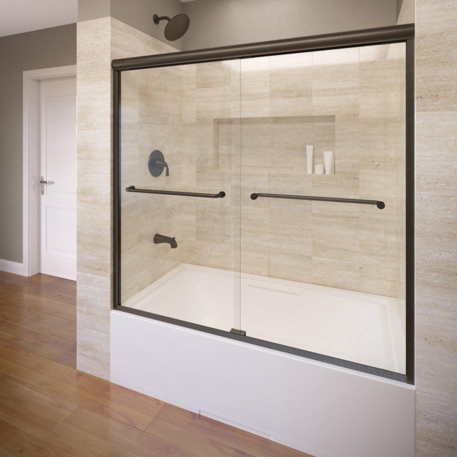 Basco A0044-60CLOR Infinity semi-Frameless Sliding tub Door, Oil Rubbed Bronze
