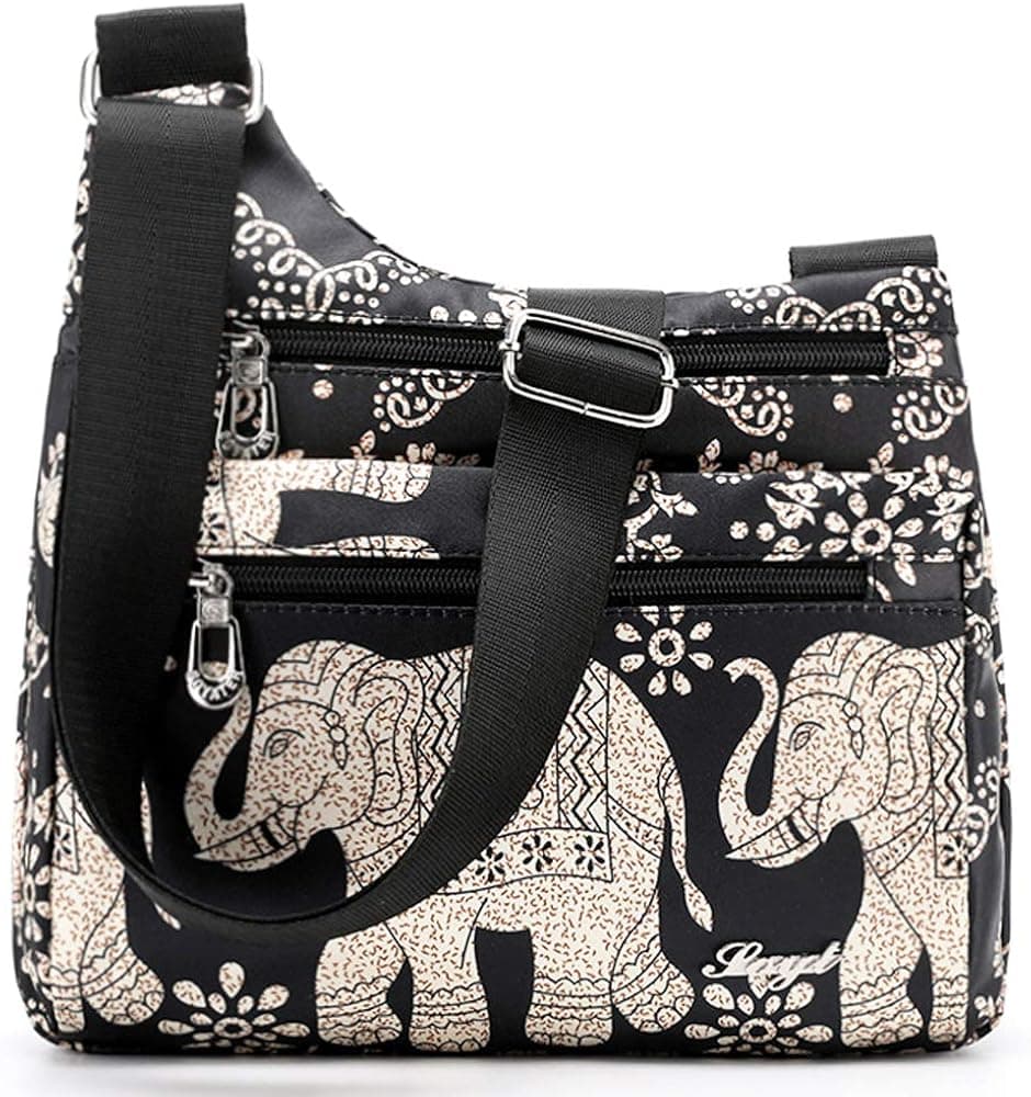 STUOYE Nylon Multi-Pocket Crossbody Purse Bags for Women Travel Shoulder Bag