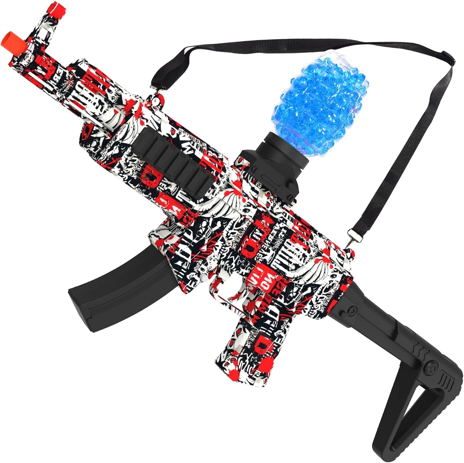 TANSAR Gel Balls Blaster Gun Automatic, Splatter Orby Water Bead Splat Gun, Shooting Games for Kids 10+, MAK04 Black and Red