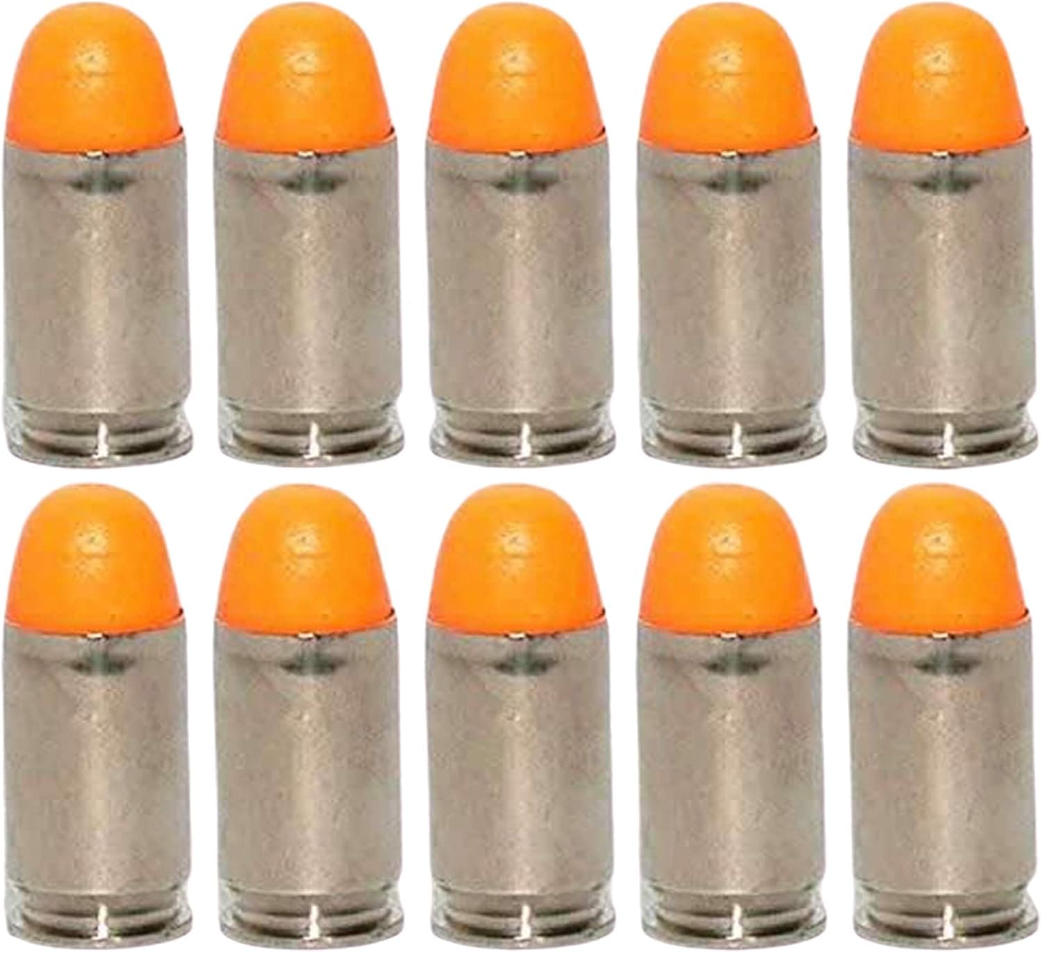 ST Action Pro Pack Of 10 Inert .45 ACP Automatic Colt Pistol Orange Safety Trainer Cartridge Dummy Ammunition Ammo Shell Rounds with Nickel Case