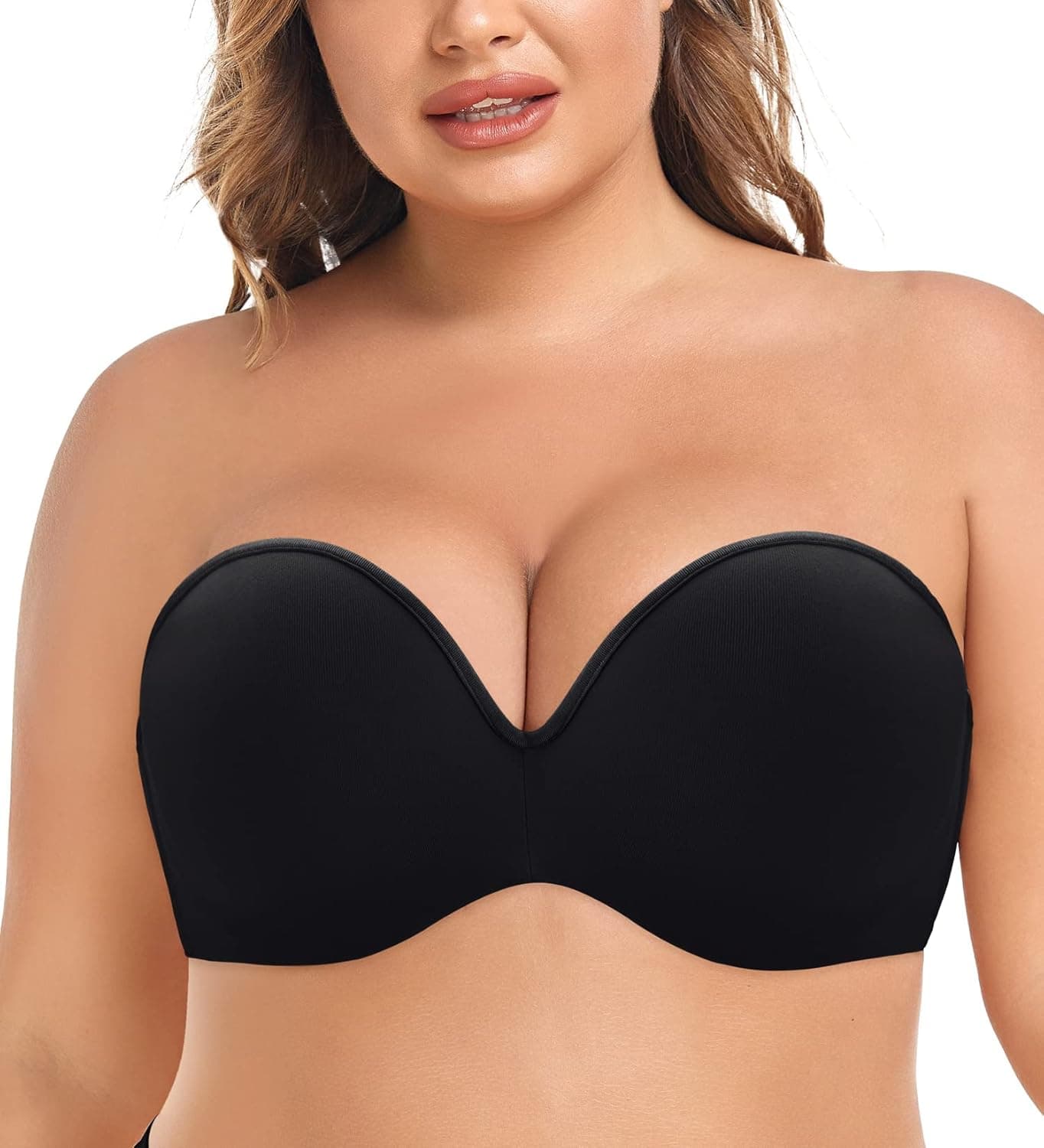 JOATEAY Strapless Bras for Large Bust Women Plus Size Convertible Underwire Bra Lightly Padded