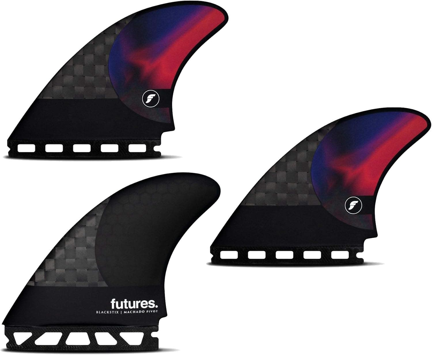 Futures Fins Machado Pivot Blackstix Thruster Set Swirl L