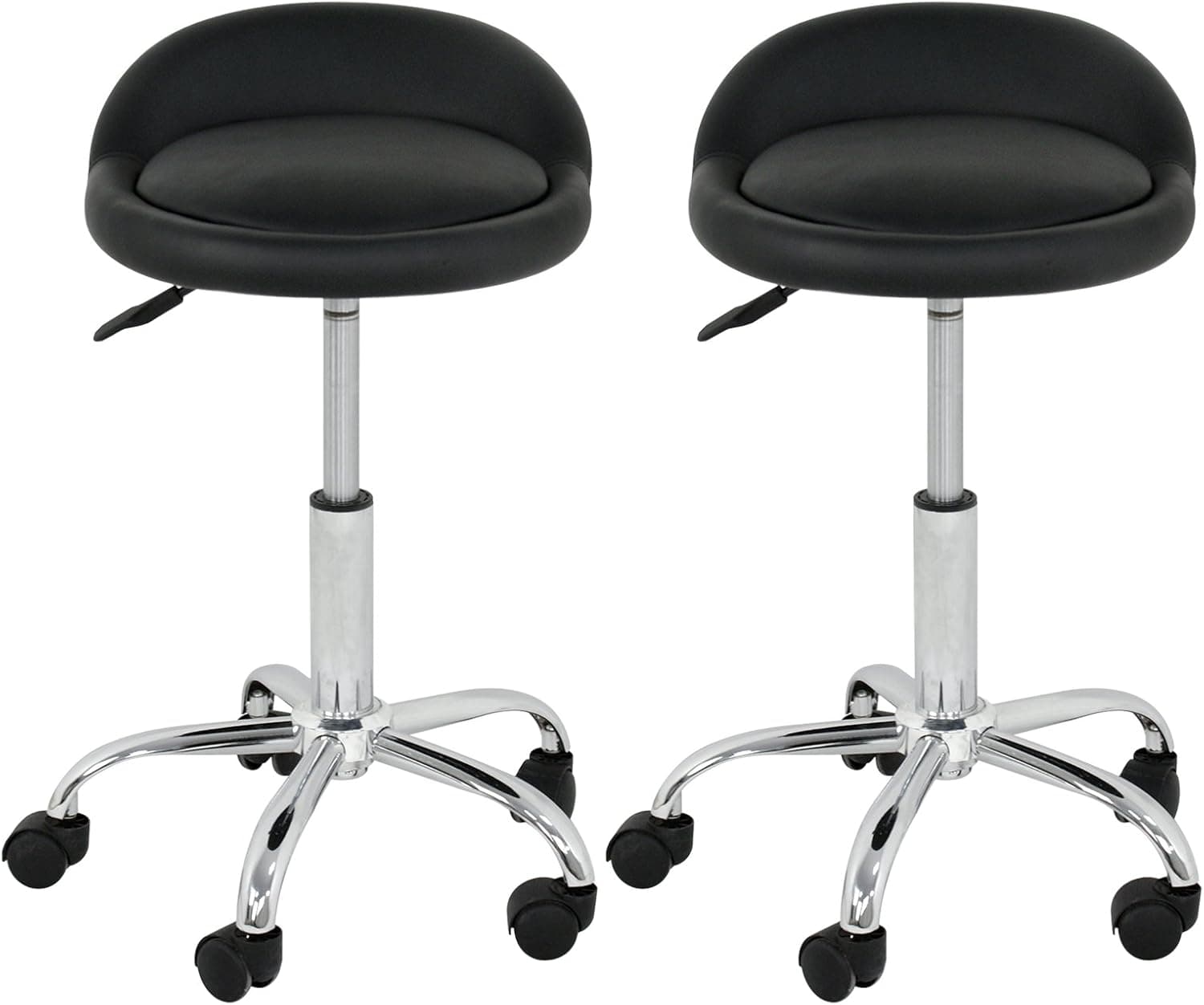 SUPER DEAL Adjustable Height Hydraulic Rolling Swivel Stool Tattoo Facial Massage Spa Salon Medical Stool with Back Rest (2PCS)