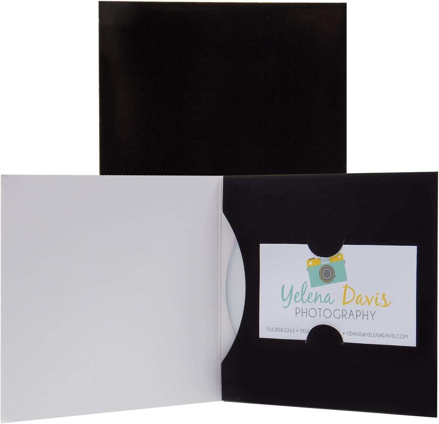 Neil Enterprises Inc. Black Paper CD or DVD and Business Card Holder Sleeve - Pack of 100