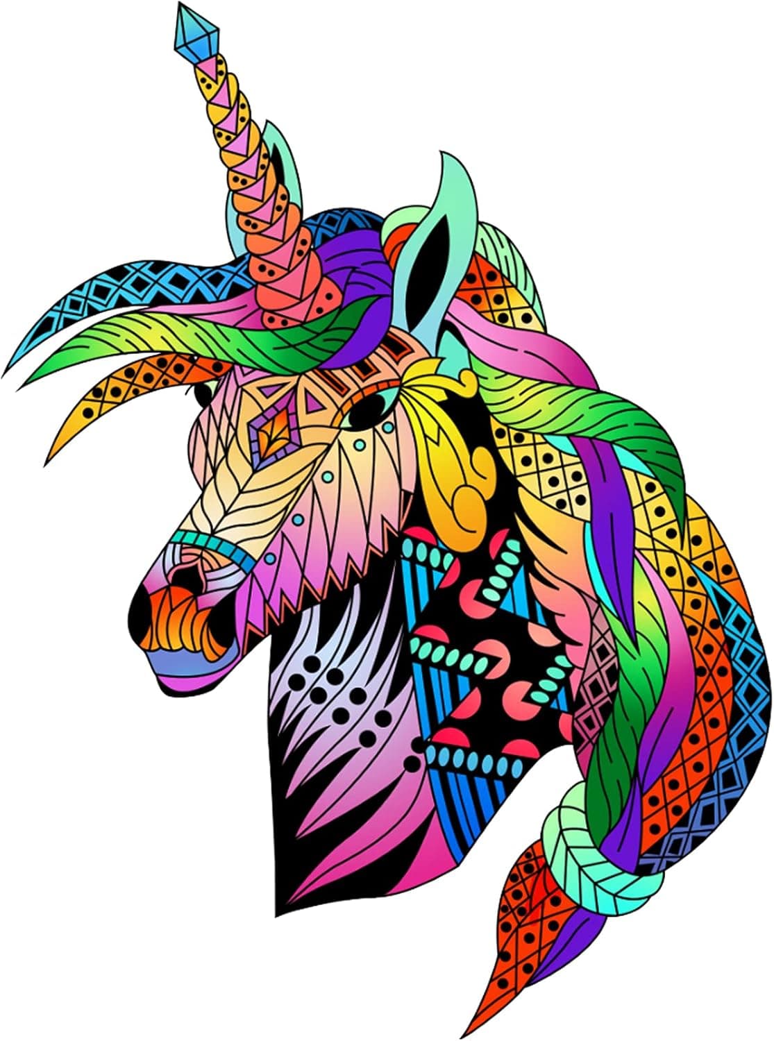 Unicorn Wooden Jigsaw Puzzles for Adults,135+Piece Uniquely Shaped Animal Shaped Puzzle,The Best Gift for Adults and Kids,Uniquely Shaped Puzzle Family Game,7x11inch(18x28cm)