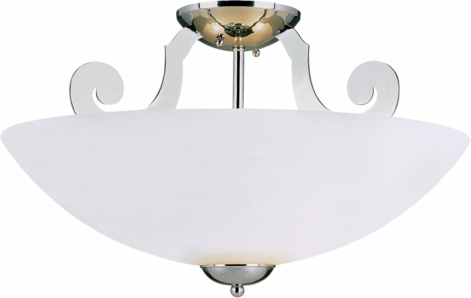 Trans Globe Lighting 2786 PC 15-Inch Chrome Scroll Semi Flush Mount