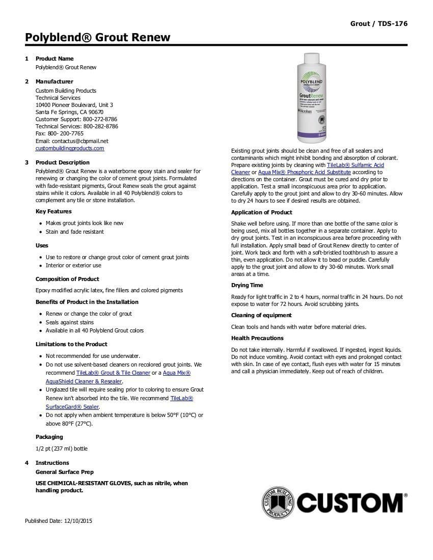 Polyblend #381 8 oz. Bright White Grout Renew Colorant
