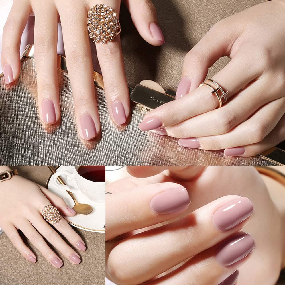 Arte Clavo 15ml Milky Rose Gel Nail Polish LED UV Gel Soak Off Clear Nude Pink French Manicure Light Pink Jelly Nail Gel Polish Varnish Curing Requires for Home Salon Nail Art DIY 502…