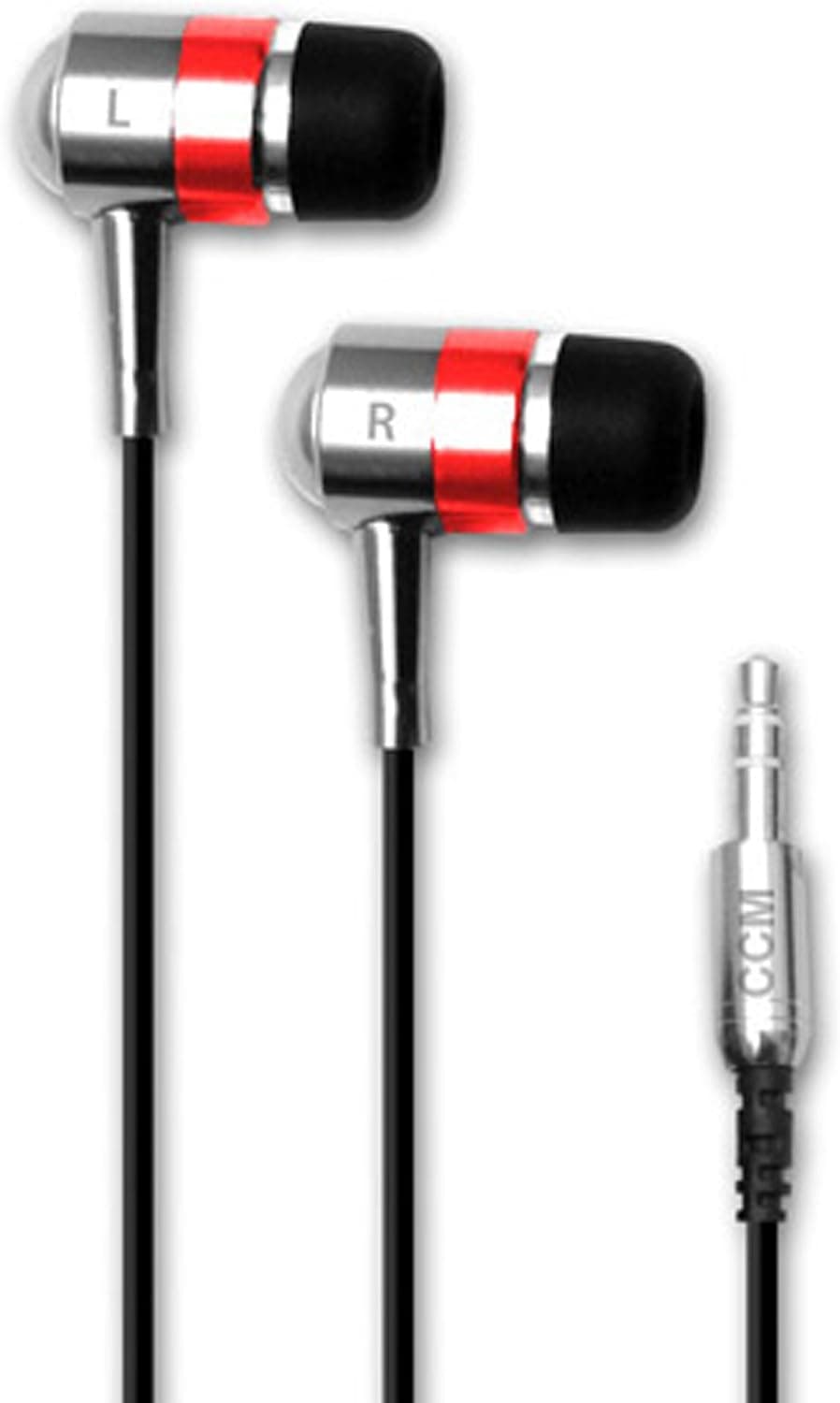Hi-Fi Noise-Reducing Ear Buds For Kindle Fire, iPad, iPad 2, iPad3 and Touchscreen Tablets (Silver, Red)