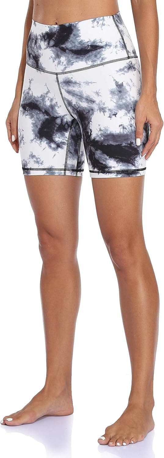 YUNOGA Women's High Waisted Yoga Shorts - 6"/ 8" Workout Athletic Biker Shorts