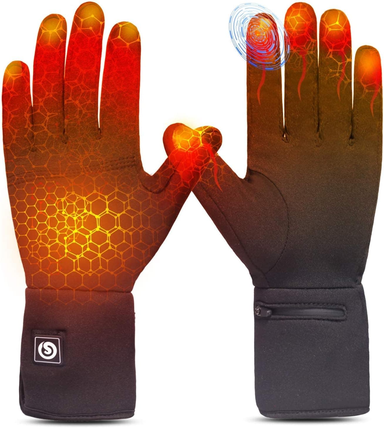 Heated Glove Liners for Men Women,Rechargeable Electric Battery Heating Riding Ski Snowboarding Hiking Cycling Hunting Thin Gloves Hand Warmer