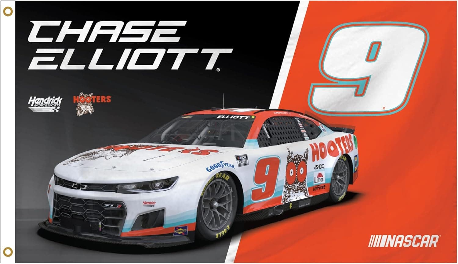 Chase Elliott #9 Hooters Nascar 3' x 5' Car Flag New for 2022