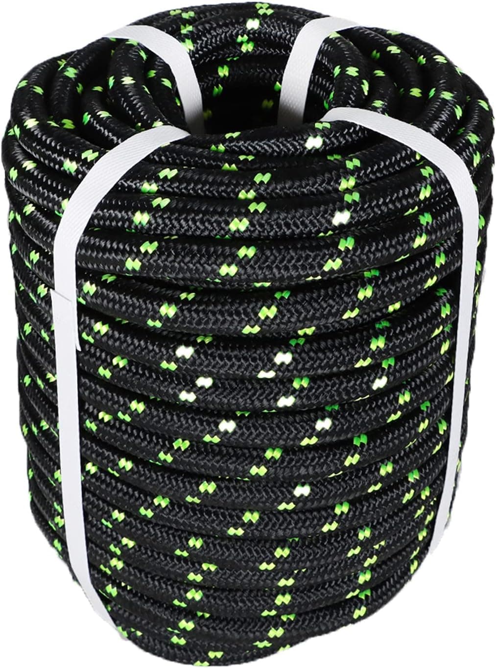 mitoharet 1/2 Inch x 100 FT Double Braid Polyester Arborist Rigging Rope,Nylon Pulling Rope Arborist Rigging Rope Sailing Rope for Camping Swings Arborist Gardening Marine, Black & Green