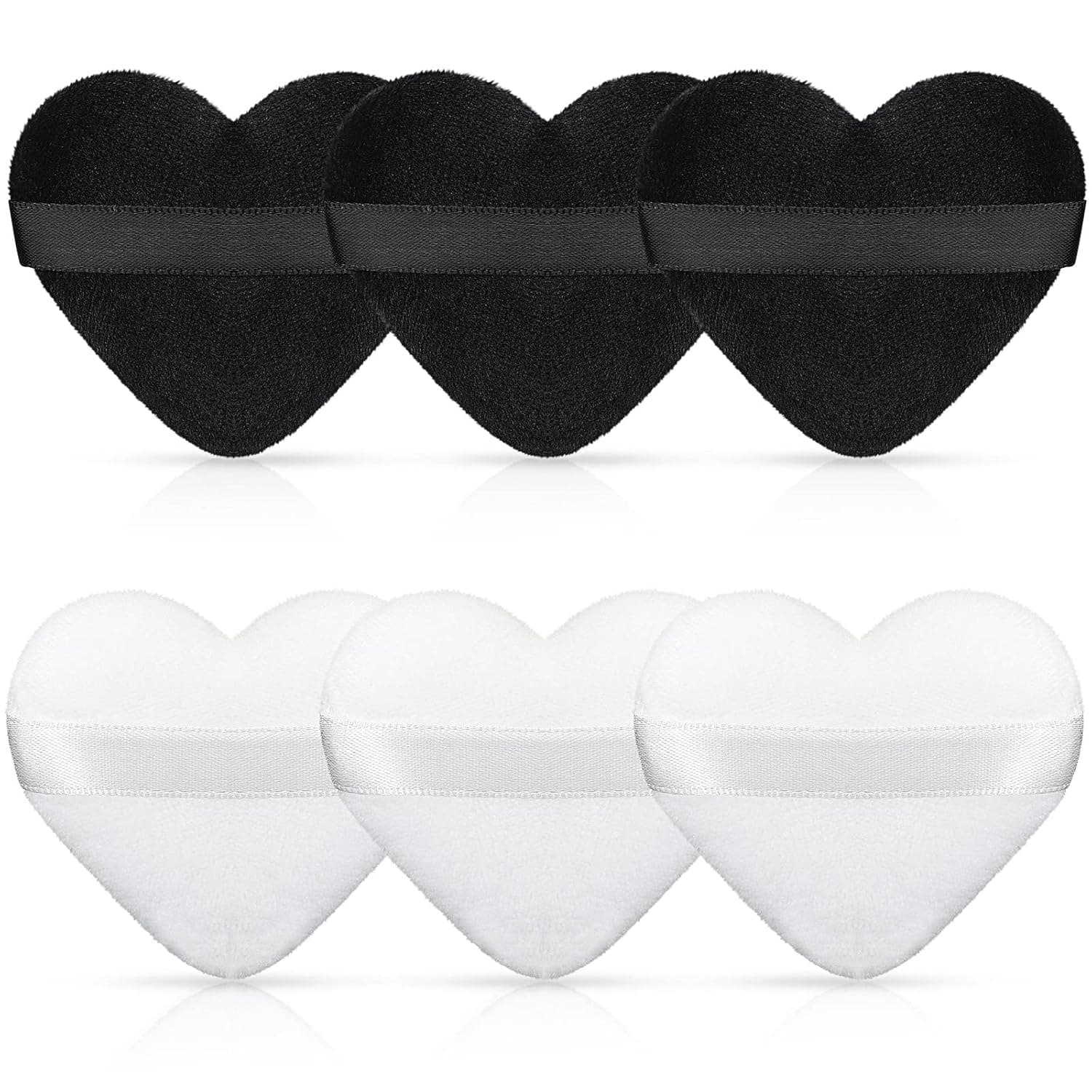 6 Stück Gesicht Dreieck Make-Up Blendiful Puff Puderquaste in Herzform Makeup Puff Soft Face Blender Puff für Loser Puder Weich Kosmetische Foundation usw Nass Trocken Make up Werkzeug (Schwarz,weiß)