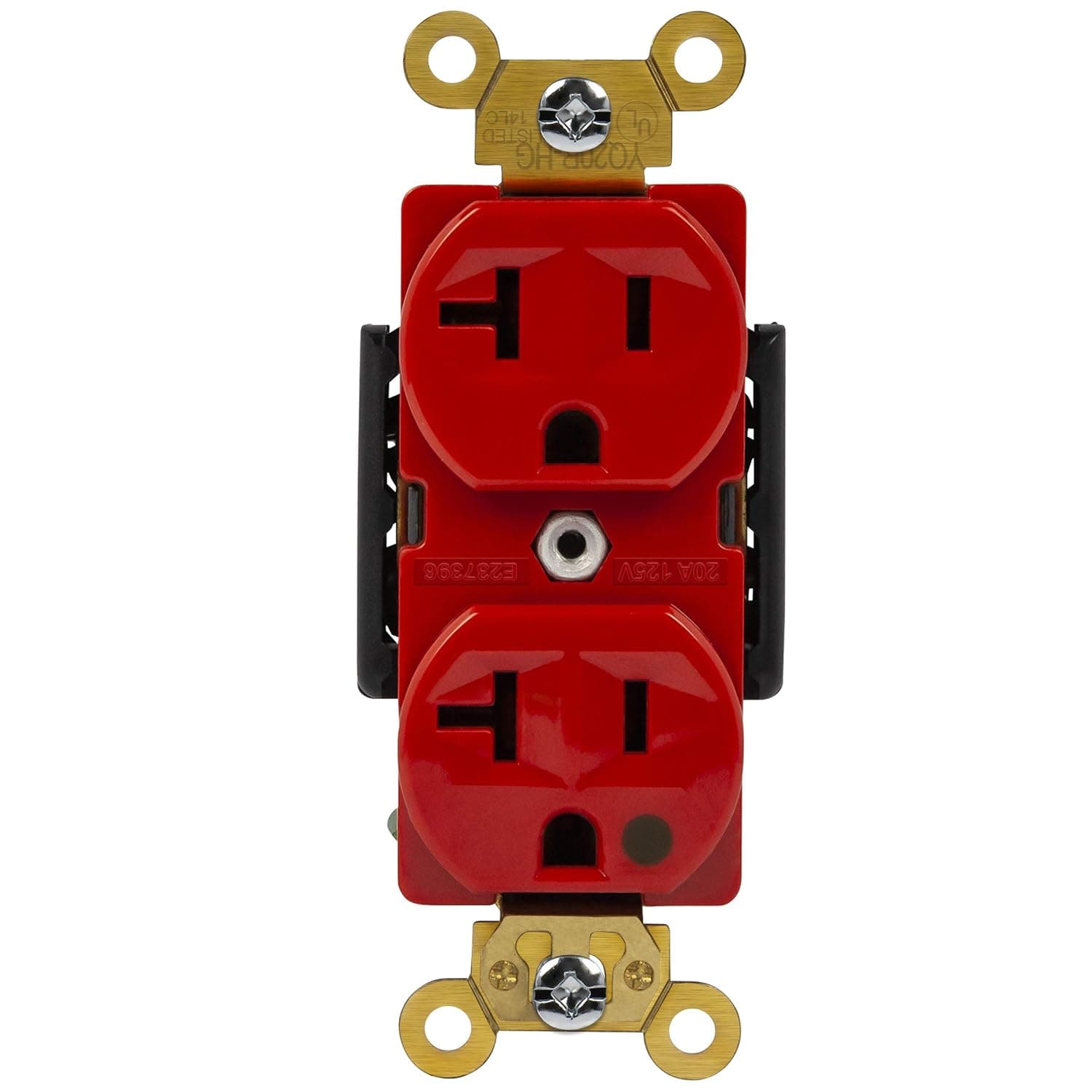 ENERLITES Hospital Grade Outlet, Industrial Grade Duplex Receptacle, Heavy-Duty Straight Blade Devices, 20A 125VAC, 5-20R, 62020-R, Red