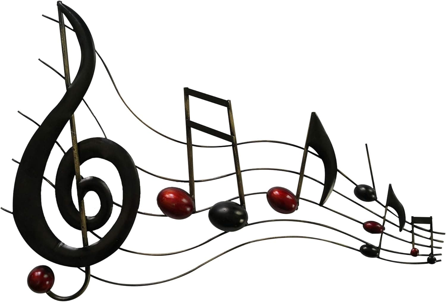 Benzara Black and Copper BM05414 Musical Metal Notes Wall Decor
