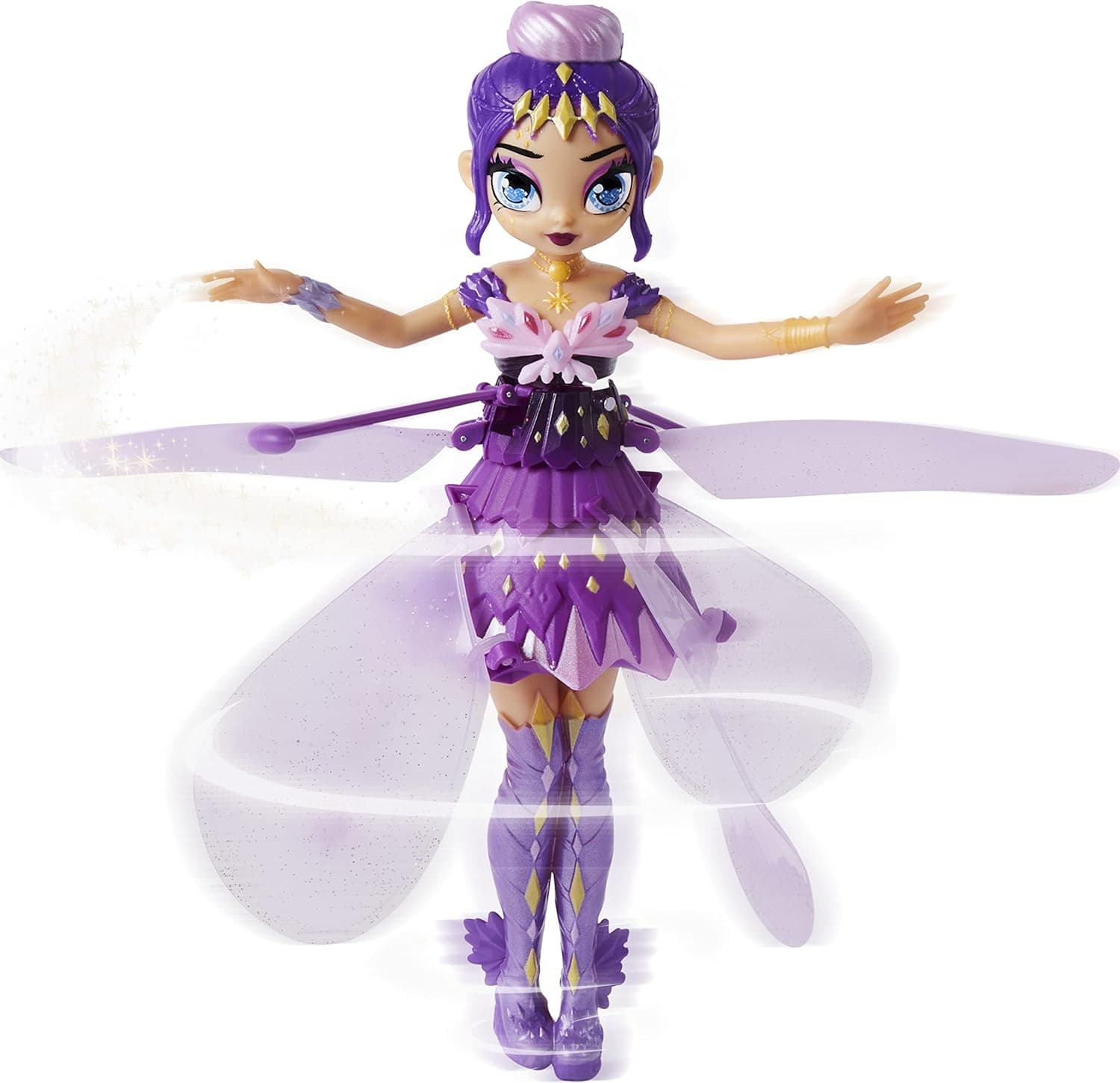 Hatchimals Pixies, Crystal Flyers Purple Magical Flying Pixie Toy Doll, Girls Gifts, Kids Toys for Girls Ages 6 and Up
