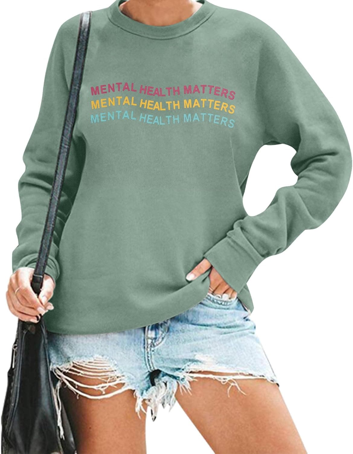 FLOYU Women Mental Health Matters Sweatshirt Mental Health Awareness Shirt Psychology Therapy Top Motivational Tee Shirt