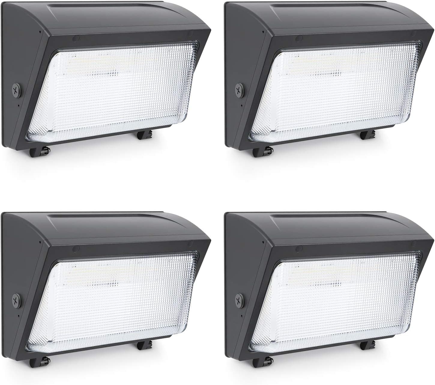 LANSI 100W LED Wall Pack Lights Easy Installation 13.1 X 9.8 inch 5000K 13000 Lumens Waterproof IP65 120-277V UL DLC Listed Commercial Outdoor Lamps Porch Security Light for Patio Backyard (4 Pack)