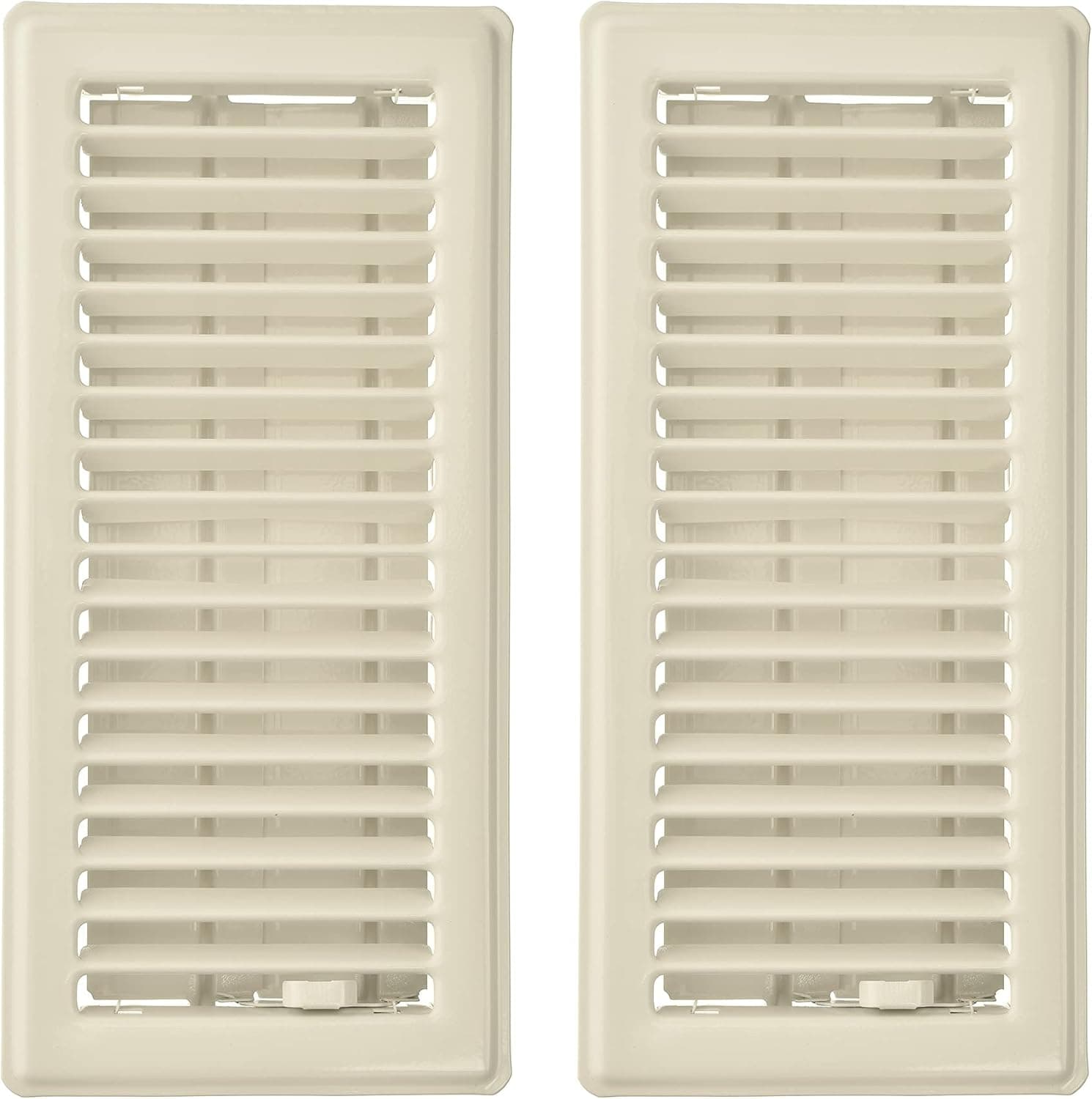 Imperial RG0244 4 x 10-Inch Louvered Floor Register, Almond, 2 Pack